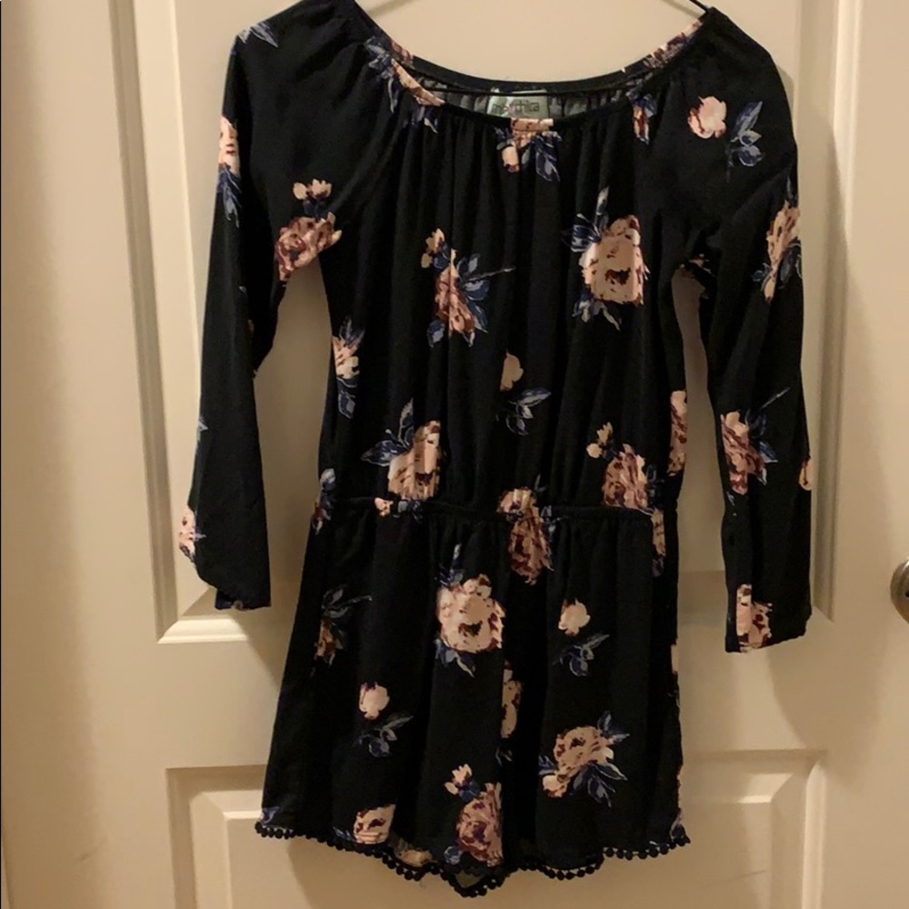 Floral long sleeve romper